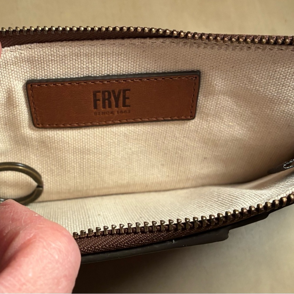 Frye Melissa Leather Snap Card Wallet Cognac Brown - Picture 4 of 5